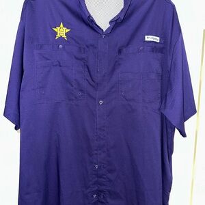 Houston Astros Columbia fishing shirt in LSU colors
